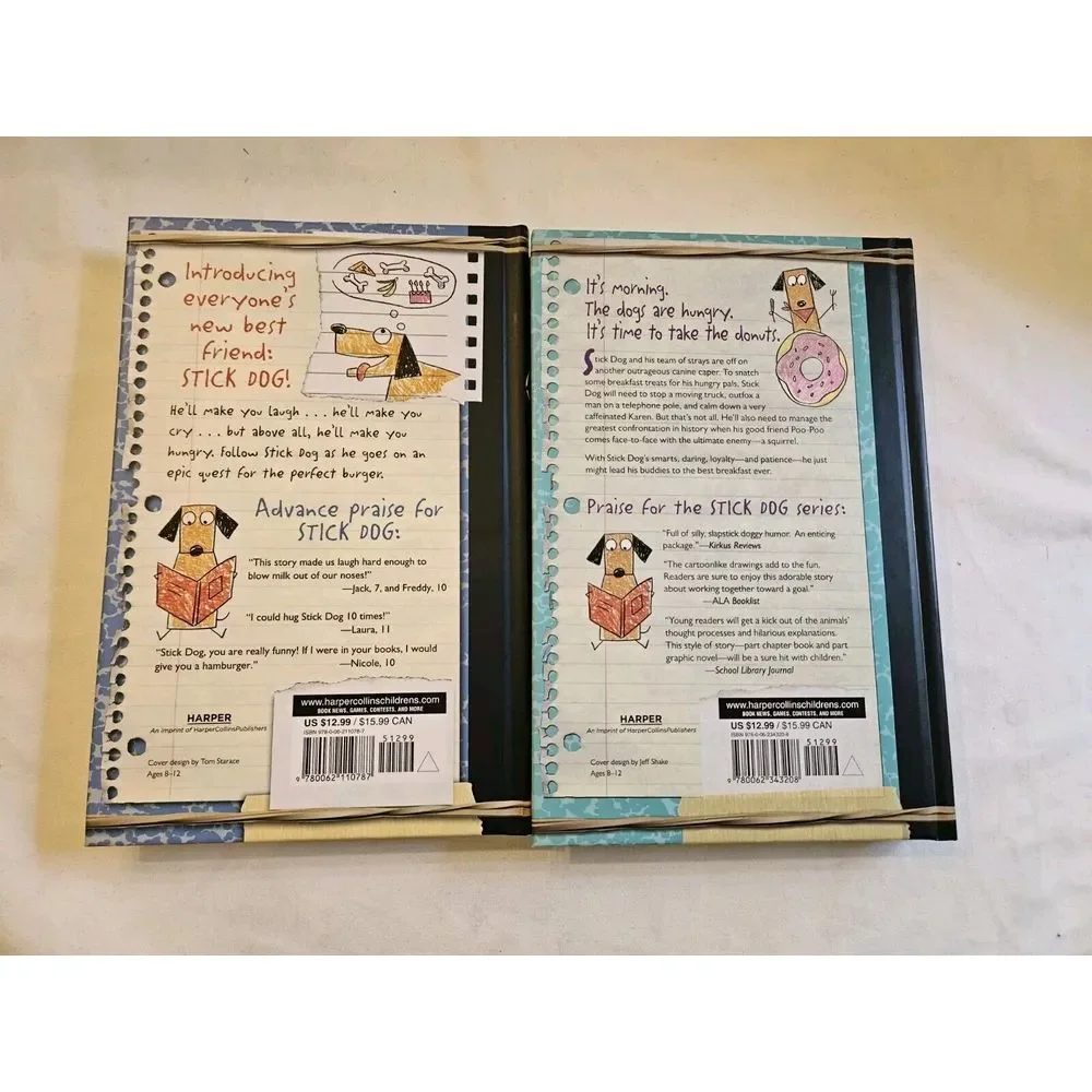 Stick Dog By Tom Watson Lot Of 2‎ Hard Bound VG Condition Harper Collins Books